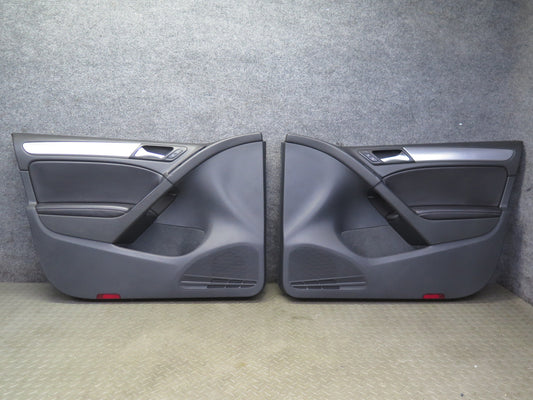 12-13 VW Golf R MK6 4DOOR Front Left & Right Interior Trim Panel Set Black OEM
