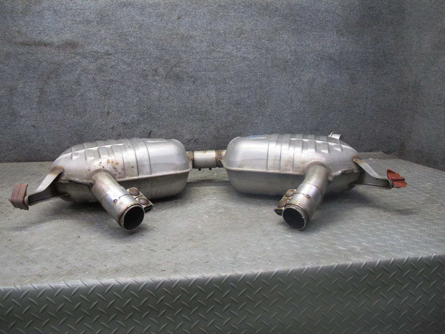 11-13 BMW E92 E93 335i N55 Set of 2 Rear Left & Right Exhaust Muffler w Tips OEM