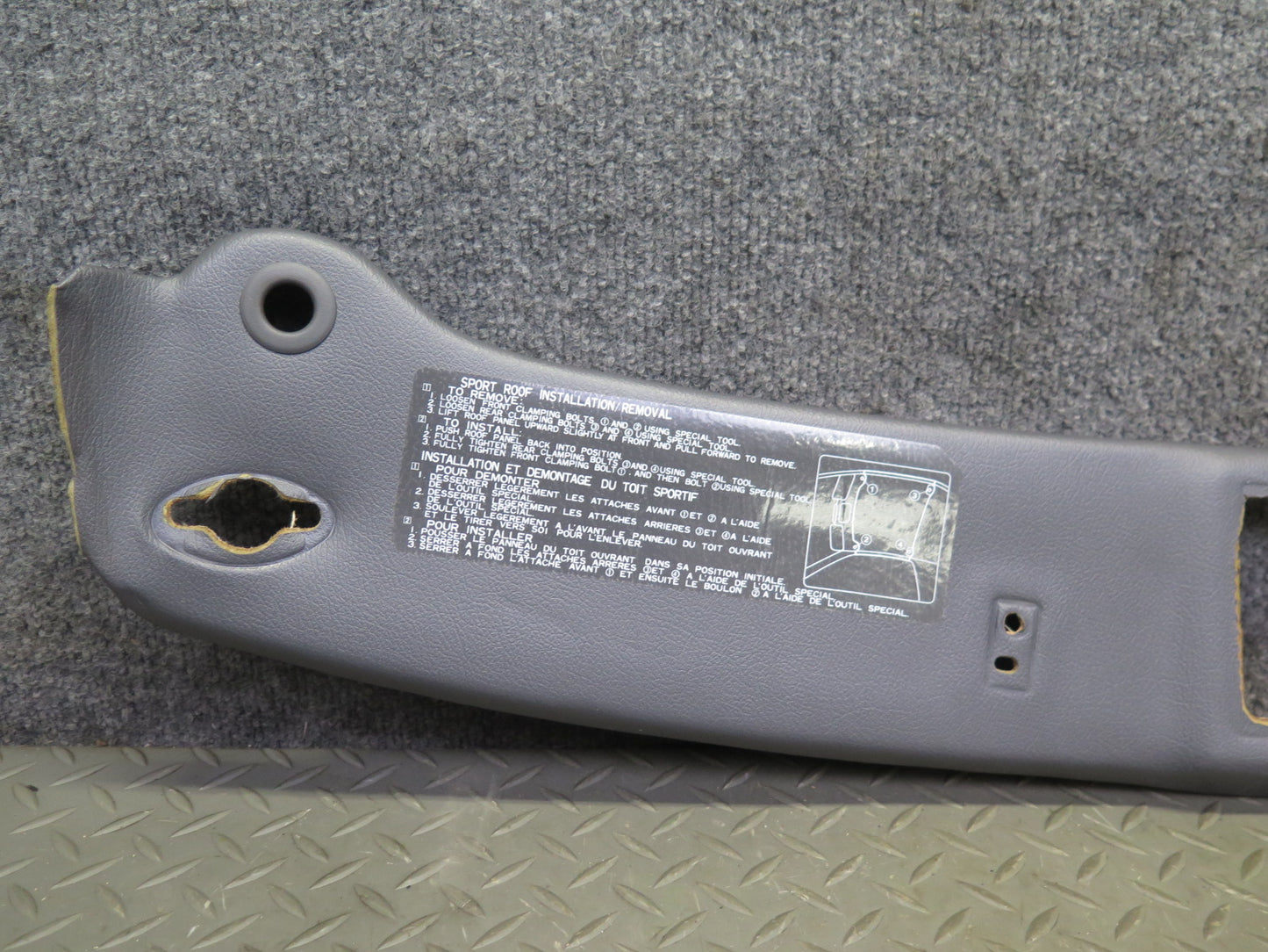 86-92 Toyota Supra MA70L Targa Front Upper Headliner Trim Cover Panel Gray OEM