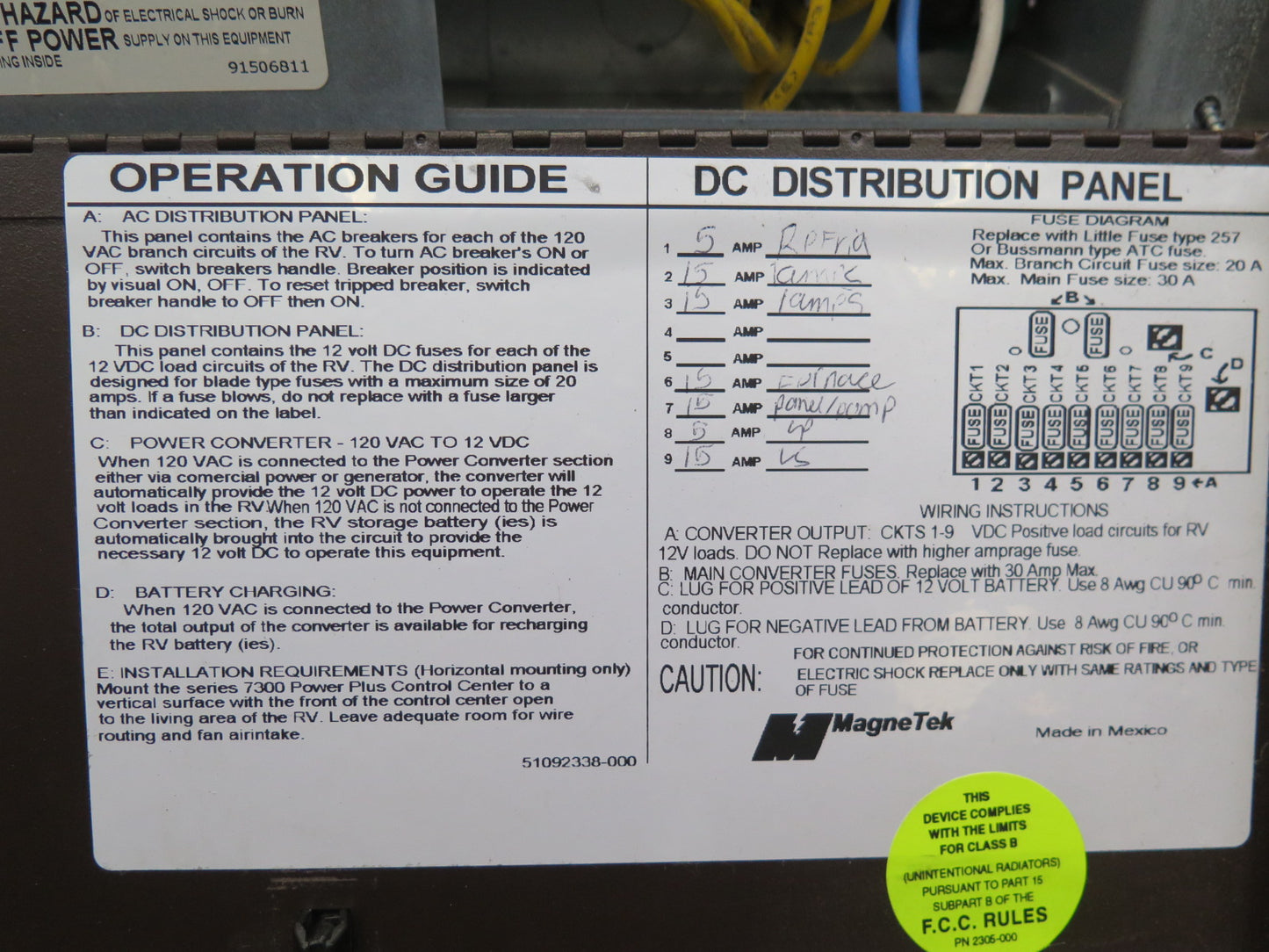 02-03 VW Eurovan T4 Winnebago Vista Magnetek 7345 Power Converter Charger 45 AMP