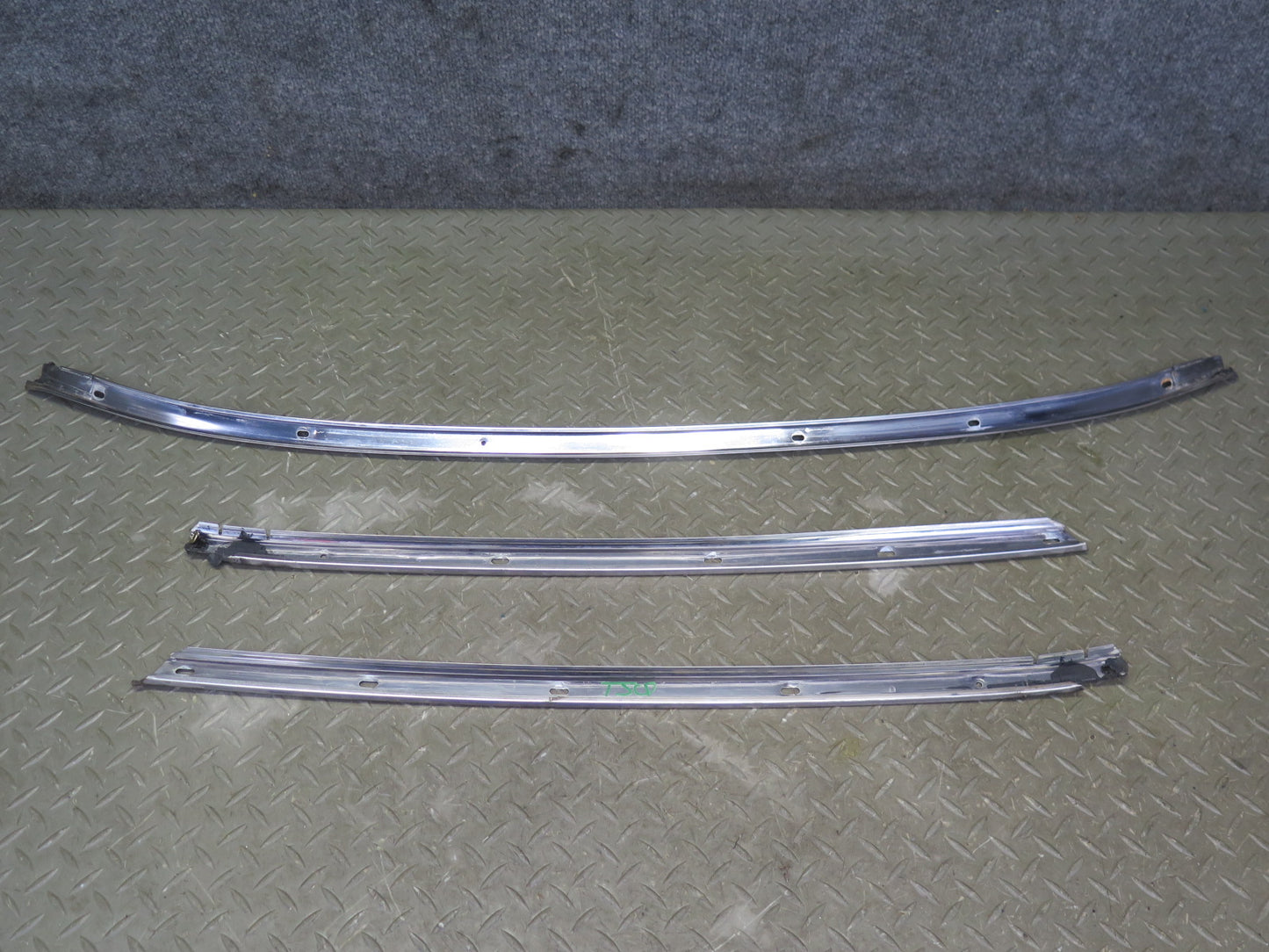 87-92 Toyota Supra MA70L Targa Roof Chrome Window Weatherstrip Guide Set OEM