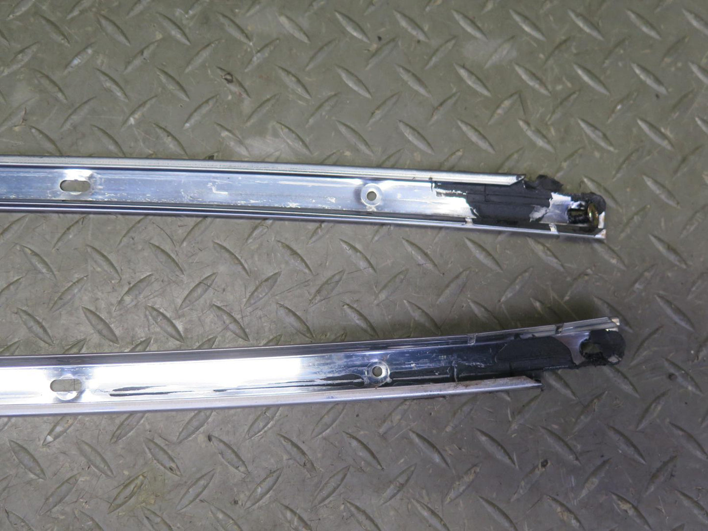 87-92 Toyota Supra MA70L Targa Roof Chrome Window Weatherstrip Guide Set OEM