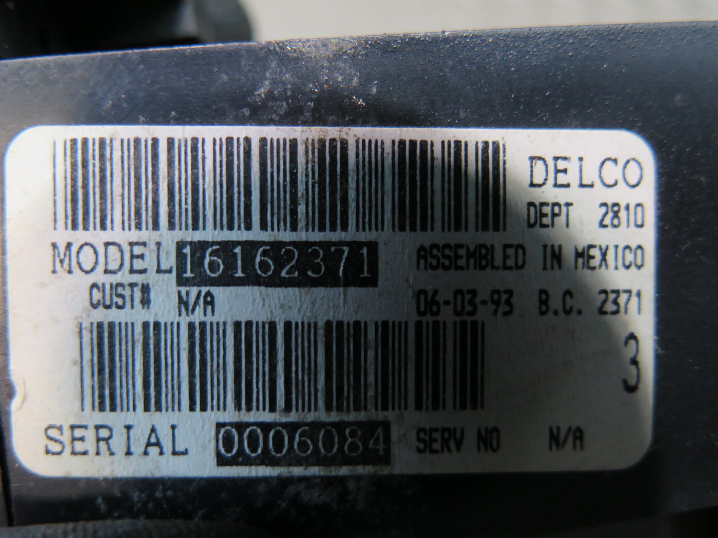 92-93 Chevrolet Corvette C4 A/C Heater Climate Control Switch Panel 16162371 OEM