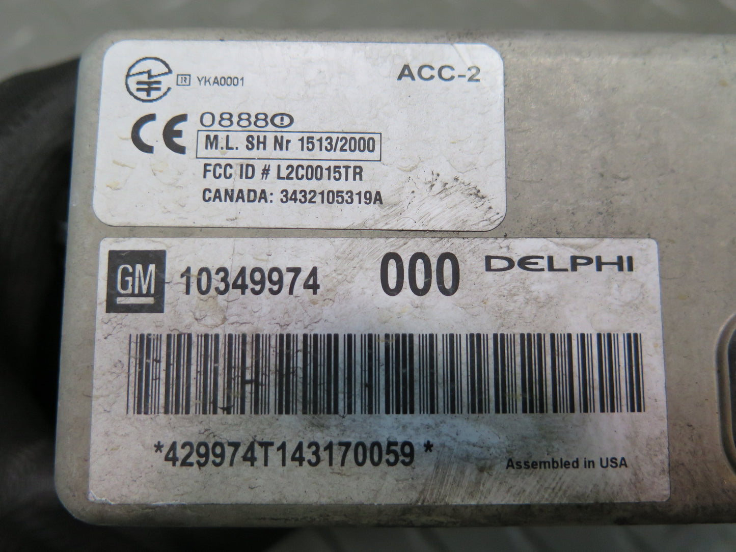 2004-2005 Cadillac XLR Adaptive Cruise Control Distance Radar Sensor Module