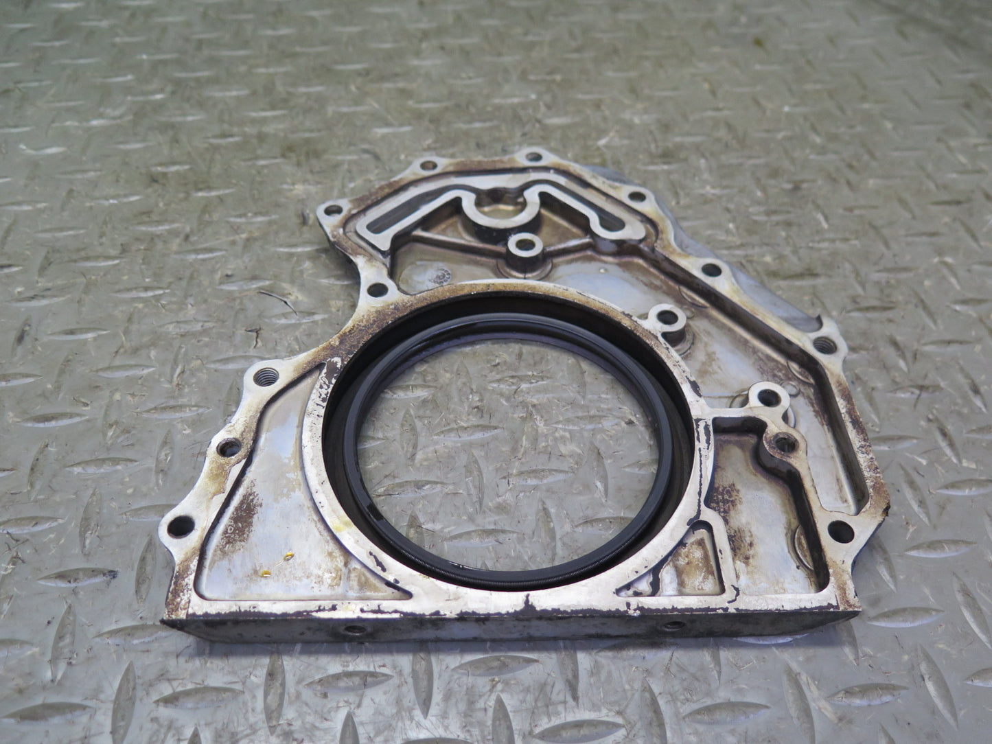 81-85 Mercedes R107 380SL M116 Engine Rear Crank Cover Plate 1170110008 OEM