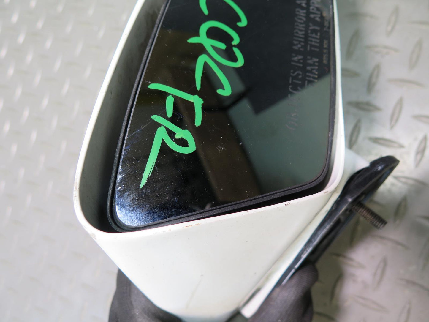88-96 Chevrolet Corvette C4 Right Door Heated Side View Power Mirror White OEM
