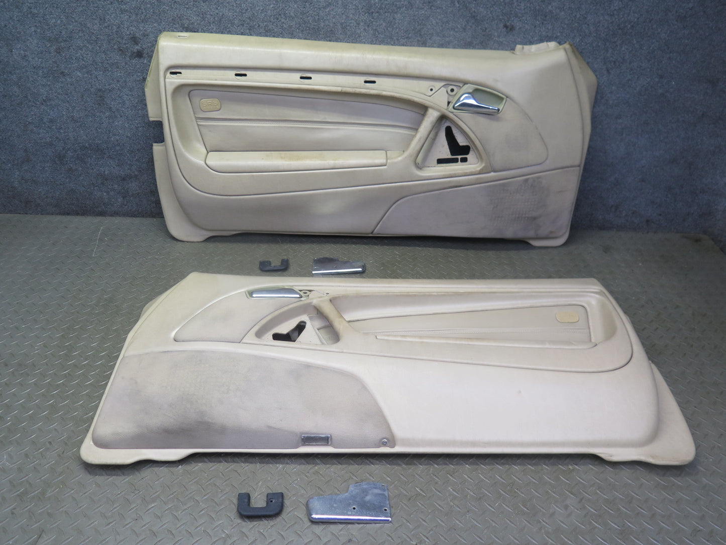 96-02 Mercedes R129 Sl-class Set of 2 Door Interior Trim Cover Panel Beige OEM