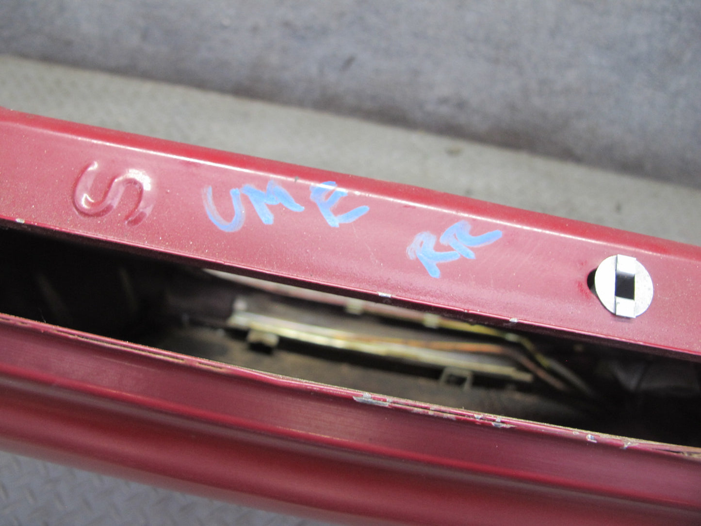 75-76 Mercedes W115 300D Sedan Rear Right Door Shell Panel RED OEM