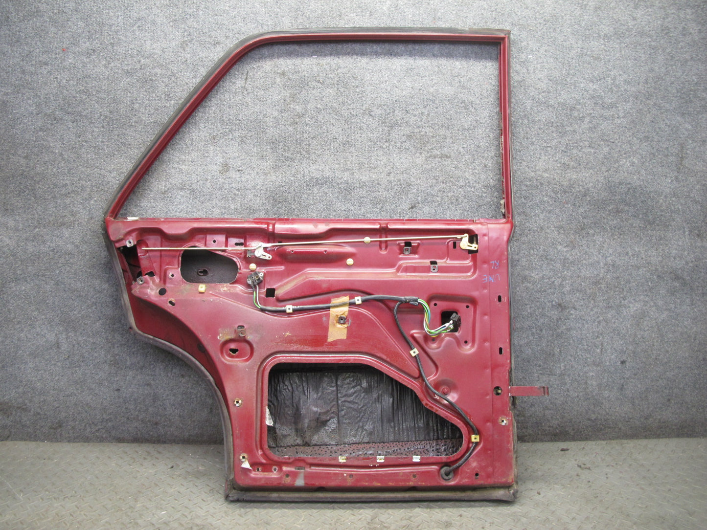 75-76 Mercedes W115 300D Sedan Rear Left Driver Side Door Shell Panel RED OEM