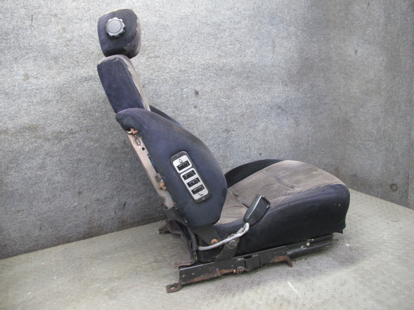 86-89 Nissan Z31 300ZX 2+0 Set of 2 Front Left & Right Cloth Seat Gray Blue OEM