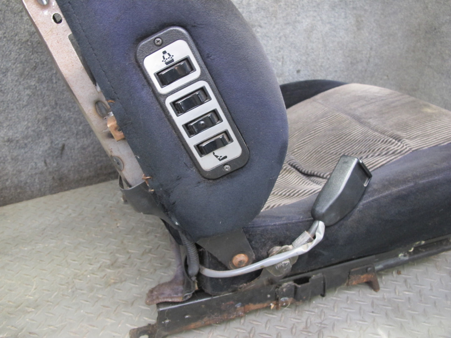 86-89 Nissan Z31 300ZX 2+0 Set of 2 Front Left & Right Cloth Seat Gray Blue OEM