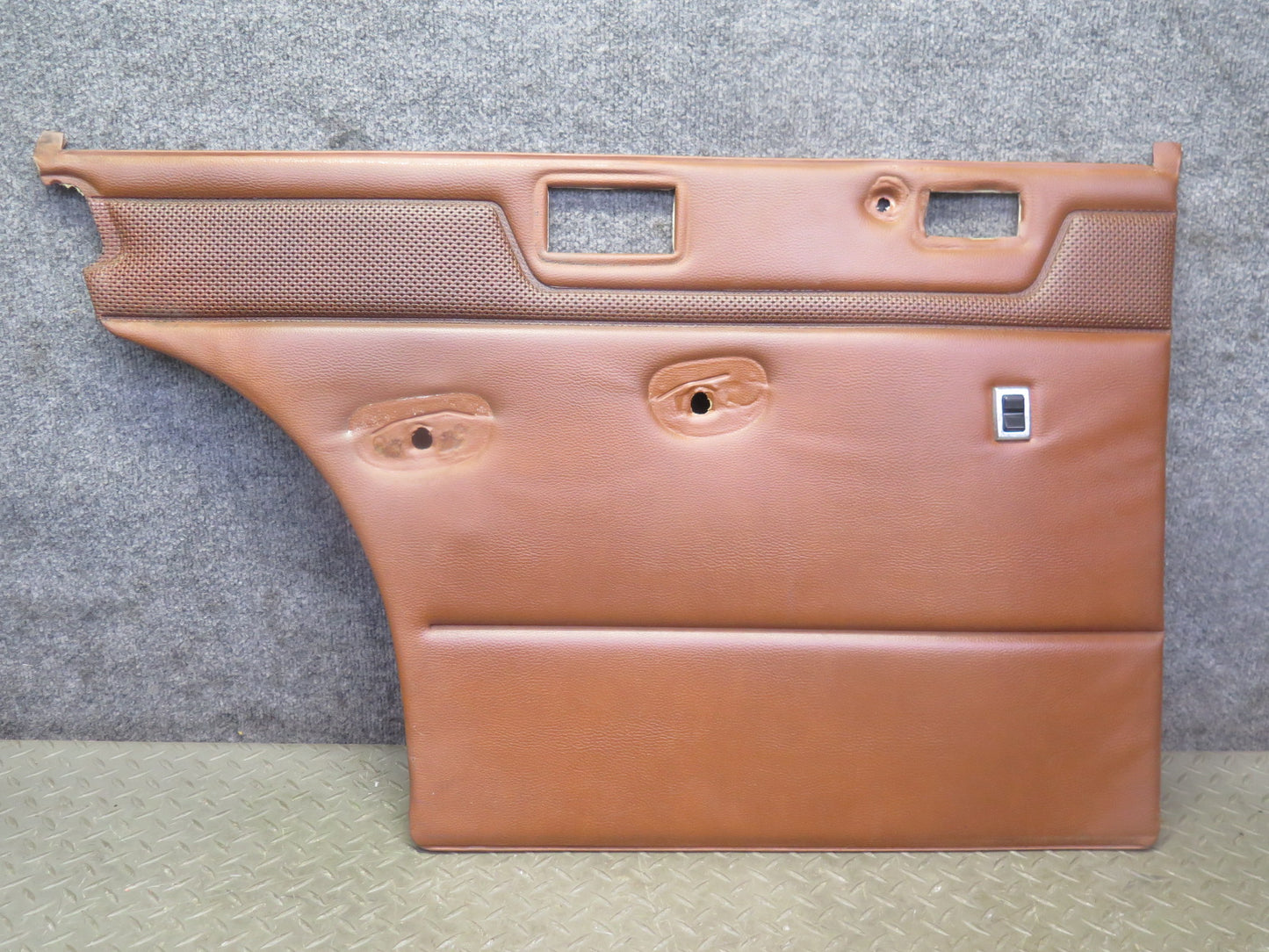 75-76 Mercedes W115 300D Rear Left Door Interior Trim Cover Panel Brown OEM