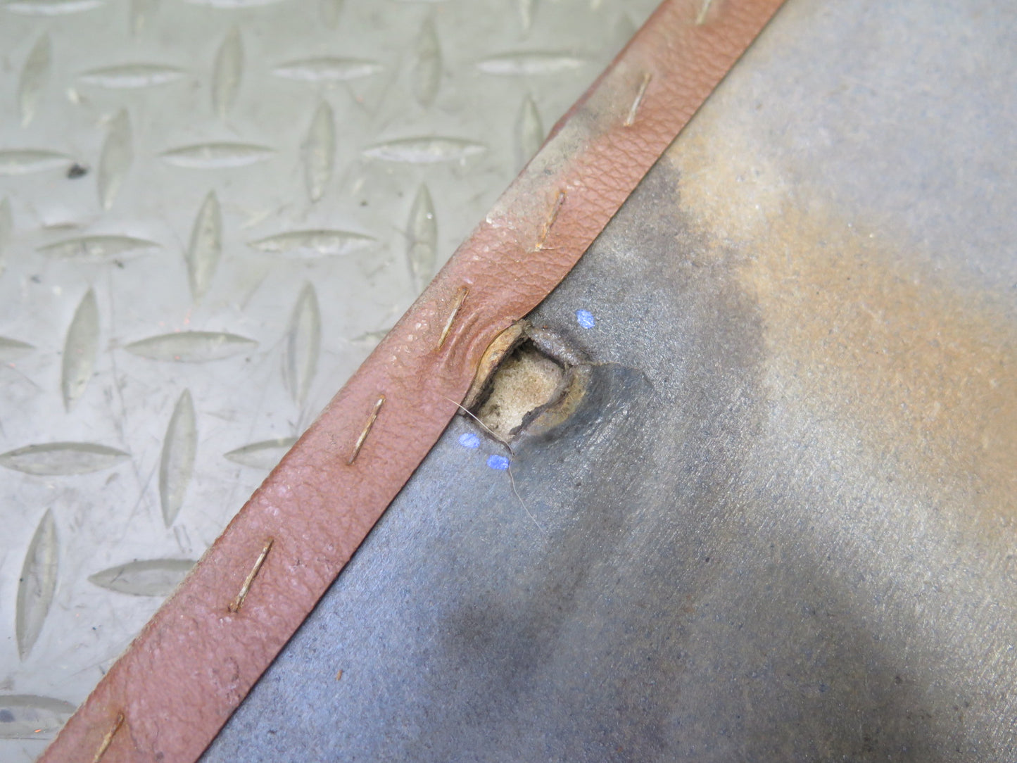 75-76 Mercedes W115 300D Rear Left Door Interior Trim Cover Panel Brown OEM