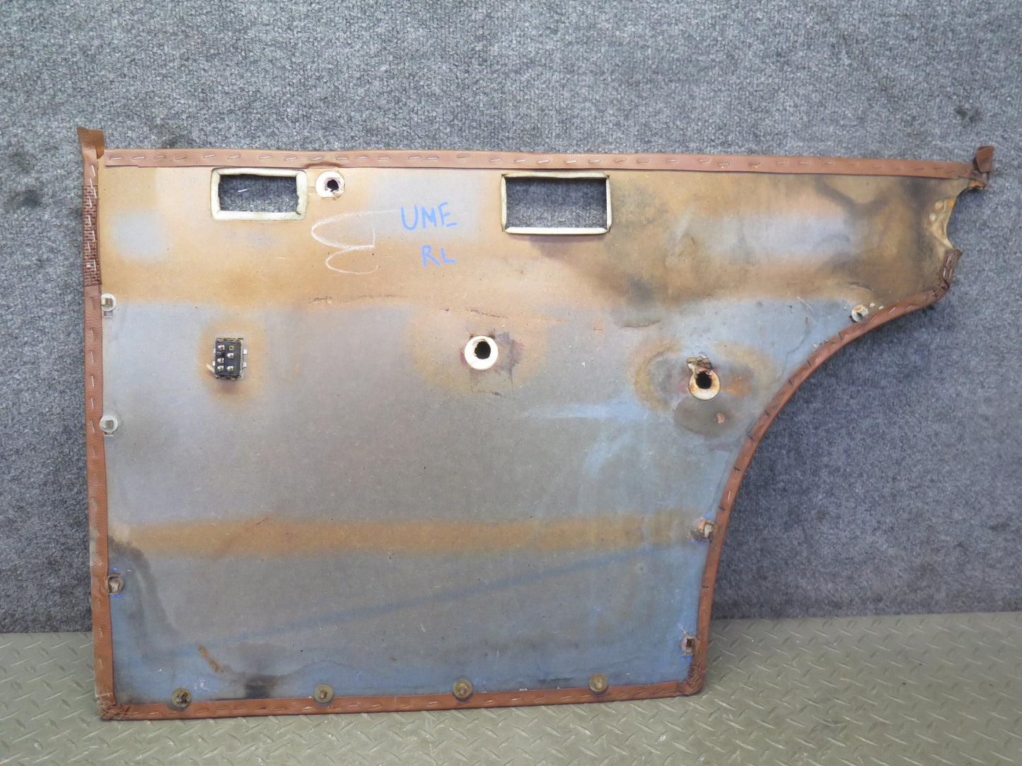 75-76 Mercedes W115 300D Rear Left Door Interior Trim Cover Panel Brown OEM