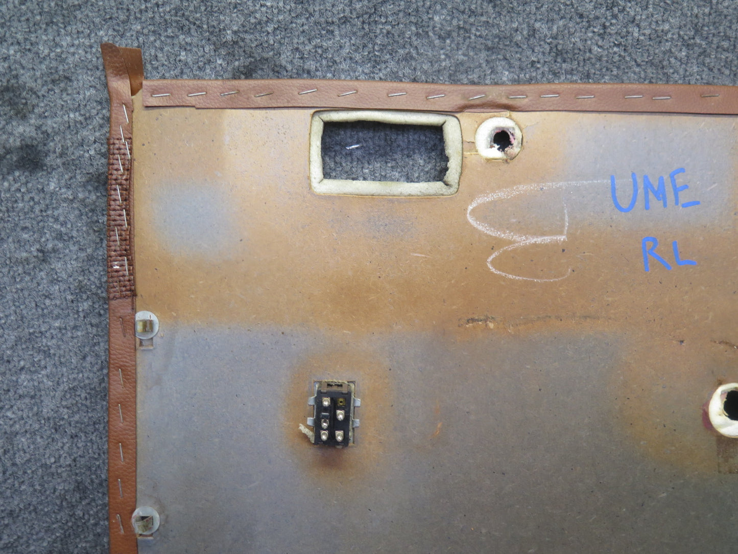 75-76 Mercedes W115 300D Rear Left Door Interior Trim Cover Panel Brown OEM