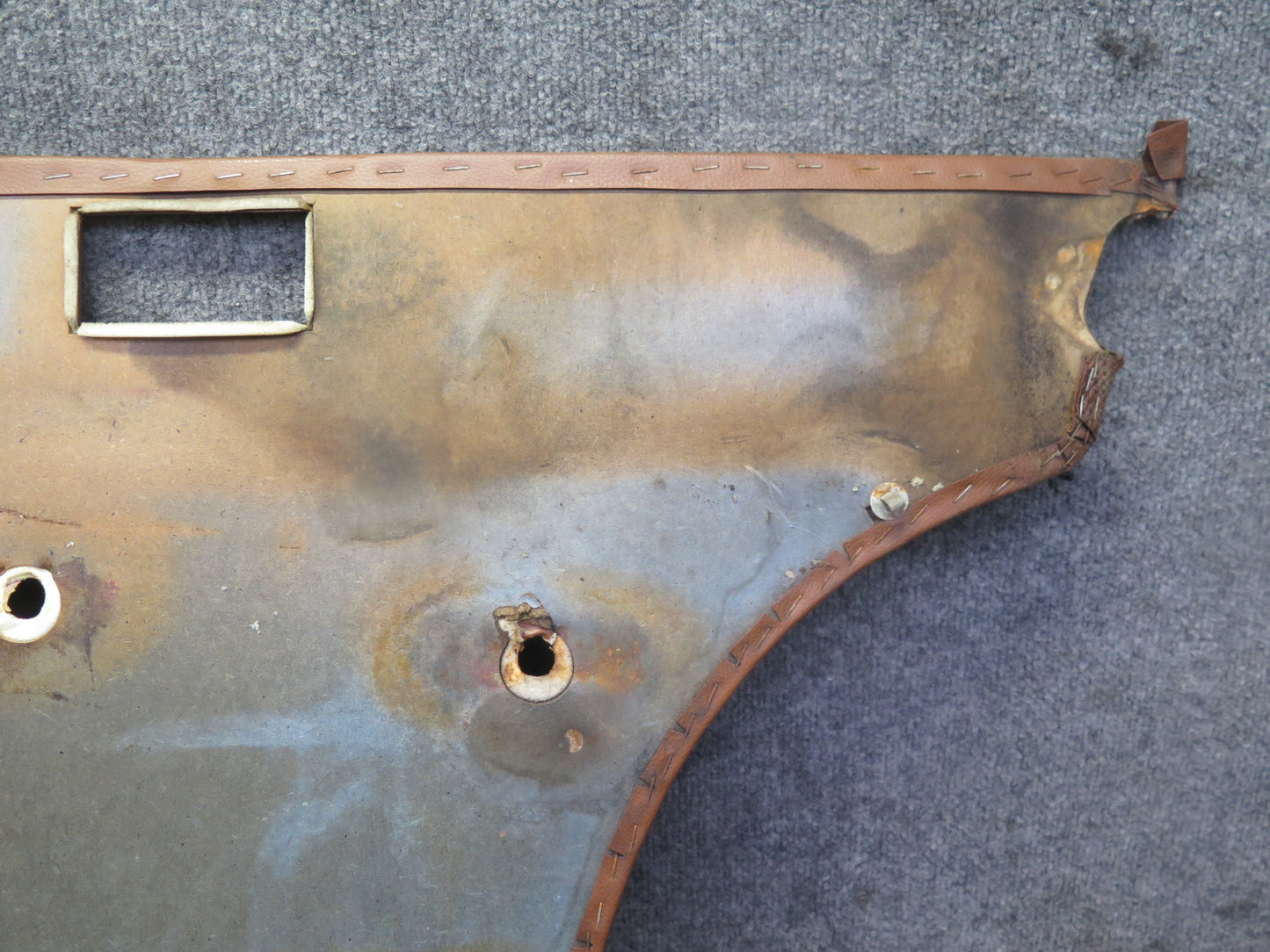 75-76 Mercedes W115 300D Rear Left Door Interior Trim Cover Panel Brown OEM