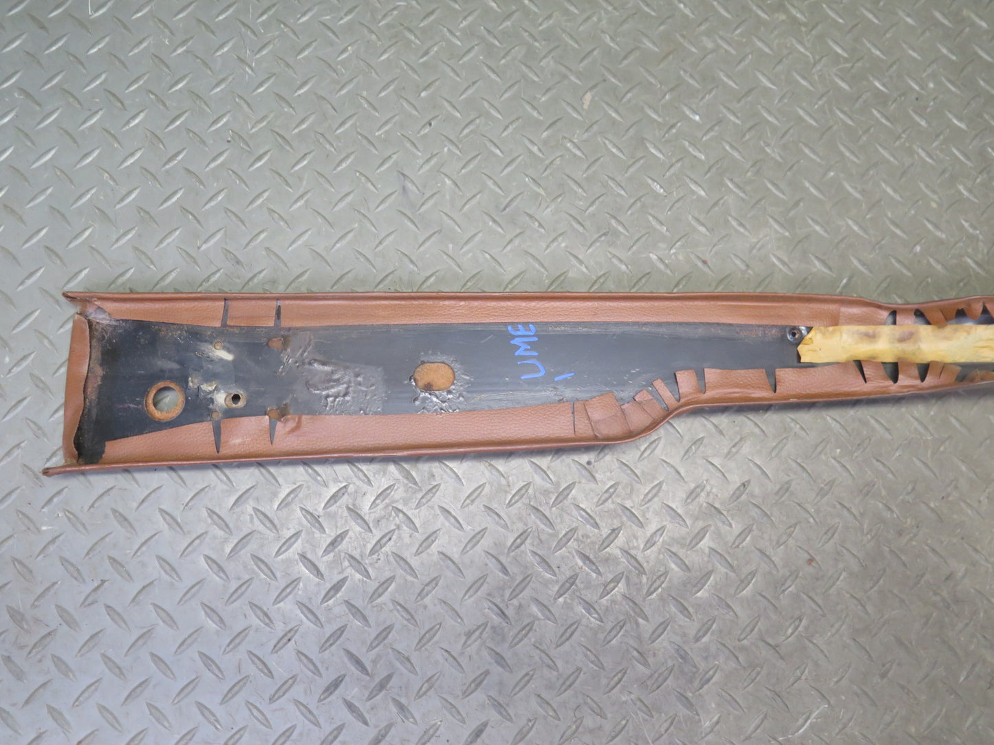 75-76 Mercedes W115 300D Left & Right Interior B Pillar Trim Cover Brown Set OEM