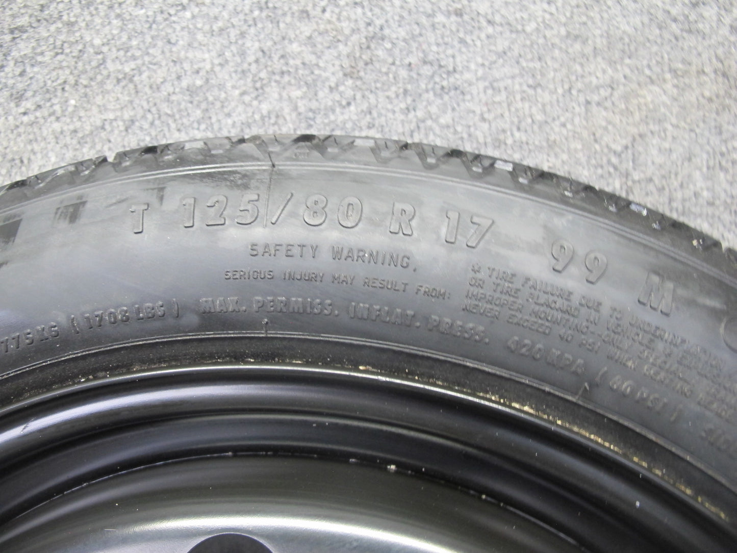 01-06 BMW E46 330ci R17 17" Spare Tire Wheel 17x3.5J ET30 125/80 6750007 OEM