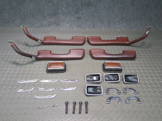 75-76 Mercedes W115 300D Front & Rear Door Handle w Armrest & Trim Set OEM