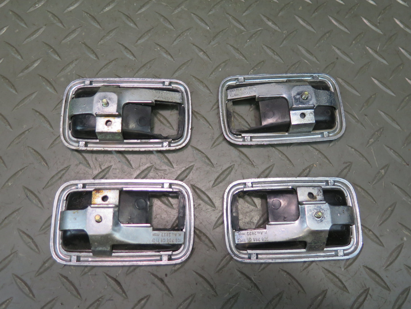 75-76 Mercedes W115 300D Front & Rear Door Handle w Armrest & Trim Set OEM
