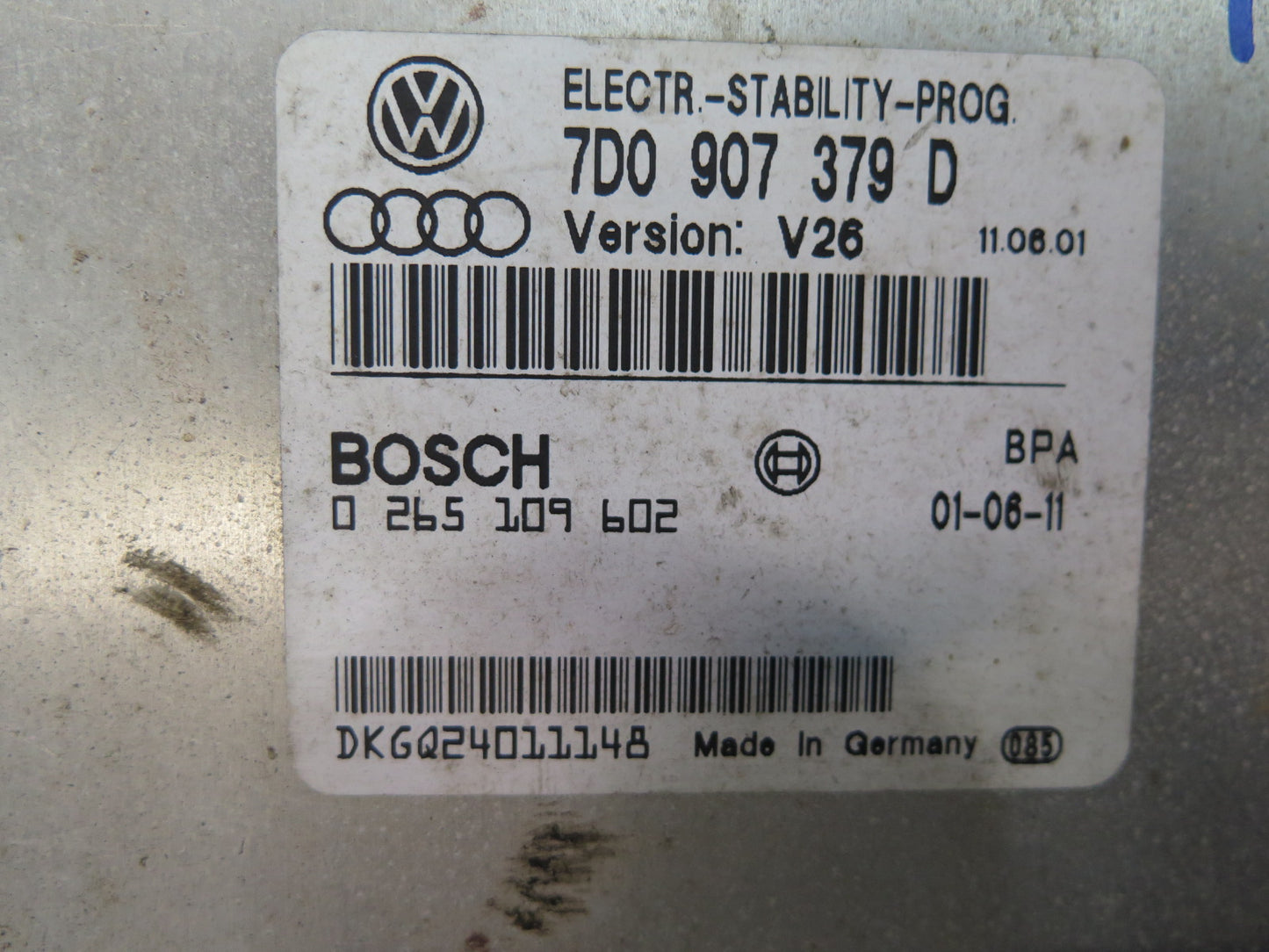 99-02 VW Eurovan T4 2.8L ABS Electronic Stability Control Module 7D0907379D OEM