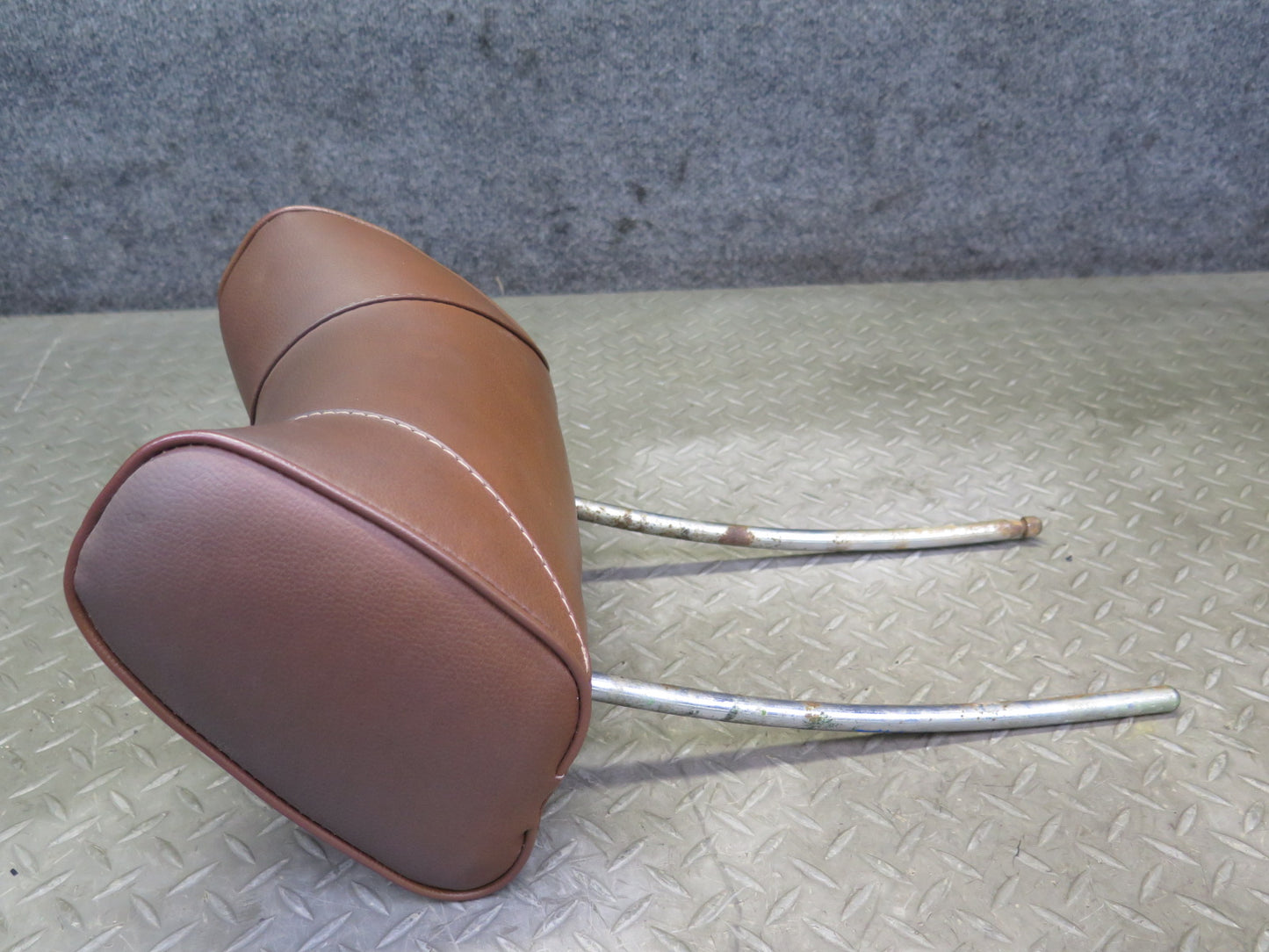 75-76 Mercedes W115 300SD Front Left & Right Seat Leather Headrest Set Brown OEM