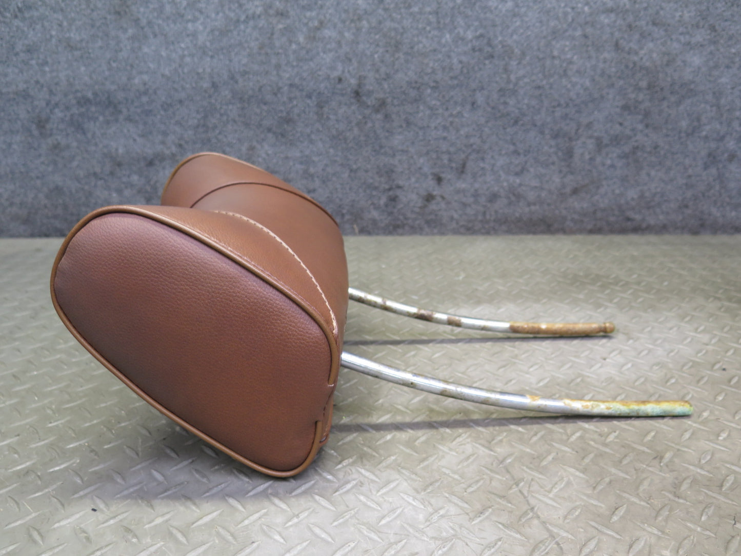 75-76 Mercedes W115 300SD Front Left & Right Seat Leather Headrest Set Brown OEM
