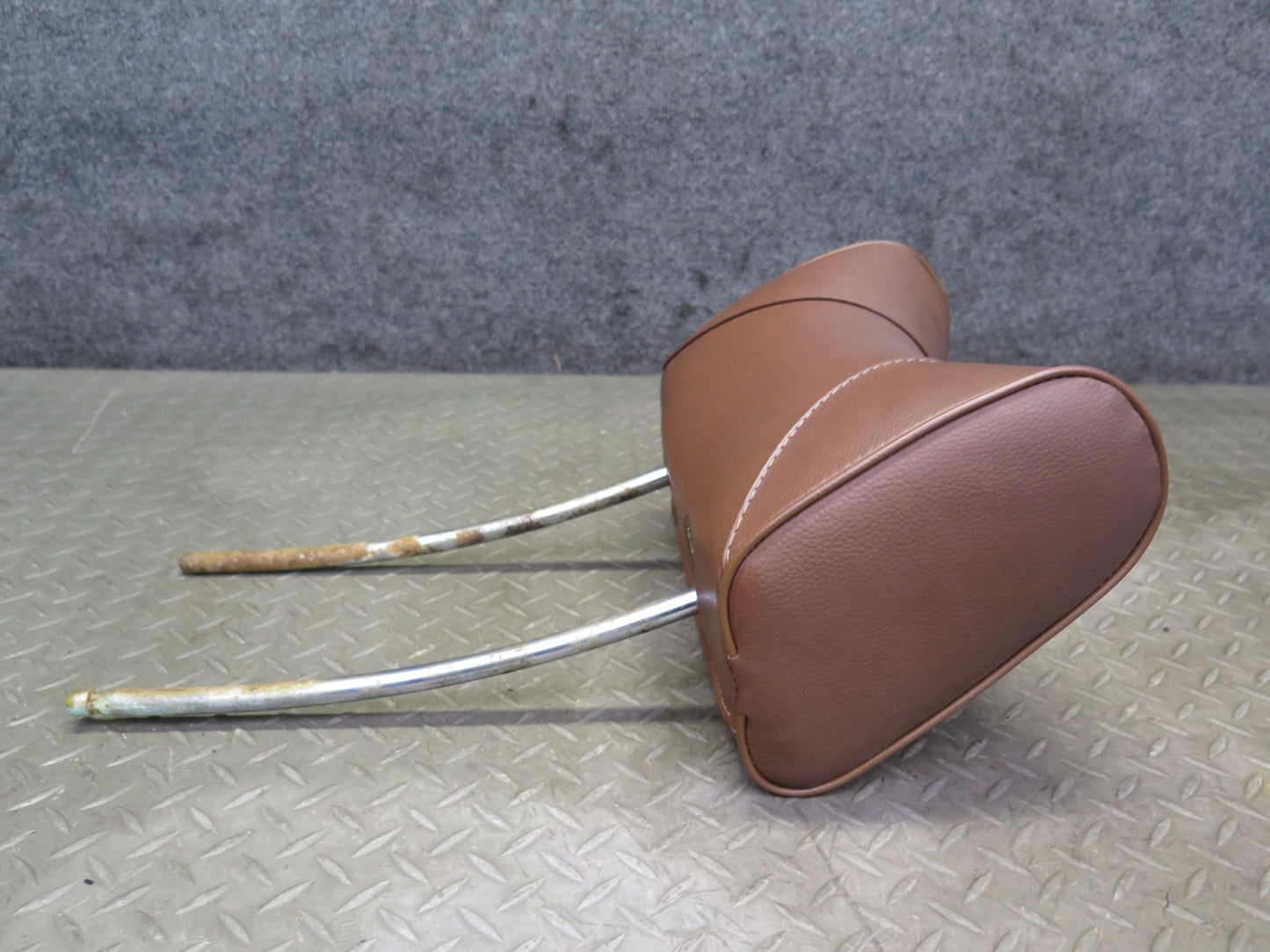 75-76 Mercedes W115 300SD Front Left & Right Seat Leather Headrest Set Brown OEM