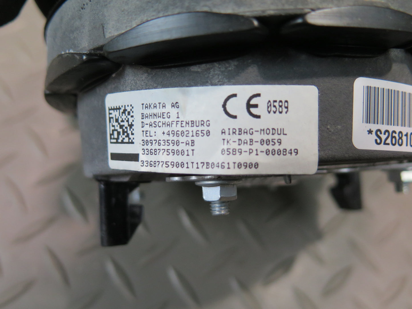 01-06 BMW 330ci E46 CONVERTIBLE STEERING WHEEL SRS AIRBAG OEM