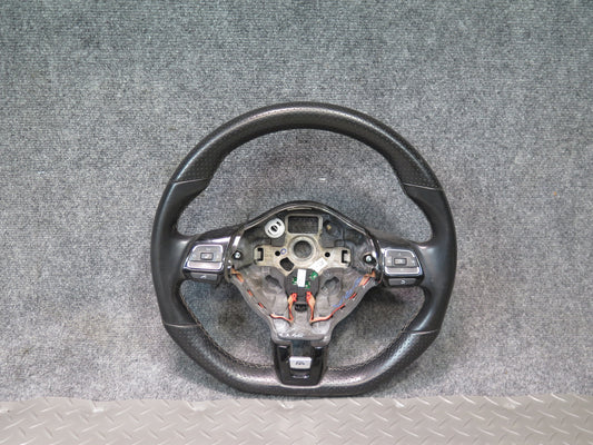 12-13 VW Golf MK6 R Sport Leather Steering Black w Controls 5K0419091ARASZ OEM