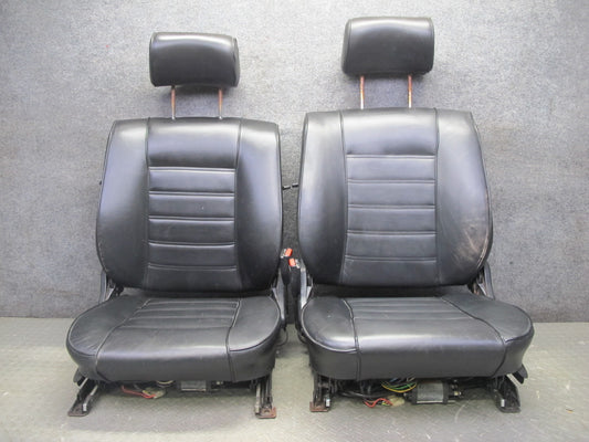 84-85 BMW E24 633CSI Front Left & Right Side Leather Sport Seat Black Set OEM