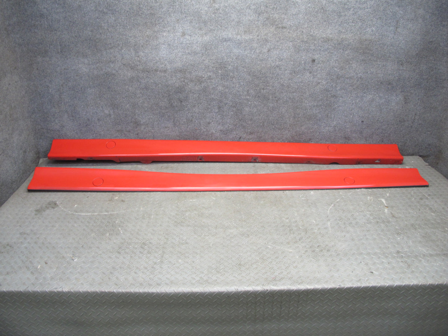 95-99 BMW E36 318ti Compact Set of 2 Side Skirt Rocker Panel Molding RED OEM
