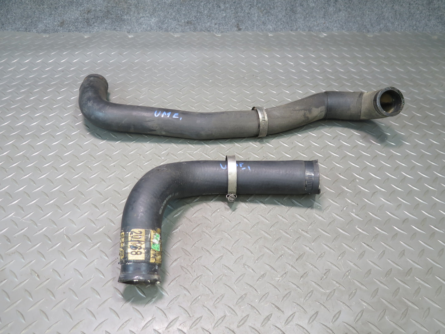 75-76 Mercedes W115 300D Set of 2 Engine Radiator Coolant Hose Pipe OEM