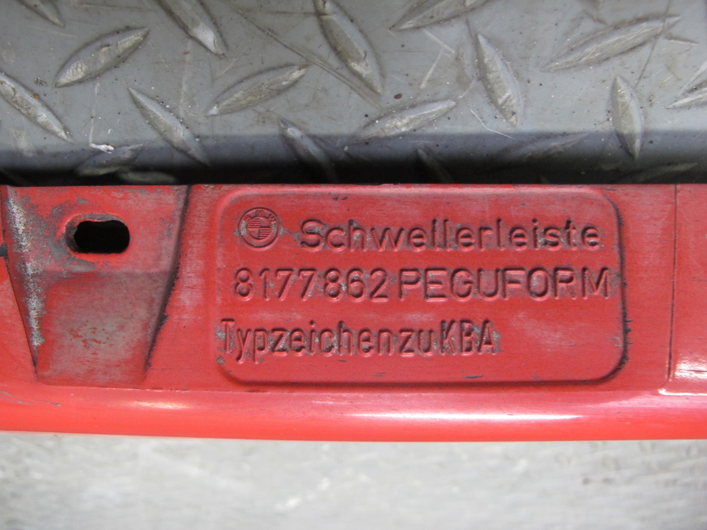 95-99 BMW E36 318ti Compact Set of 2 Side Skirt Rocker Panel Molding RED OEM