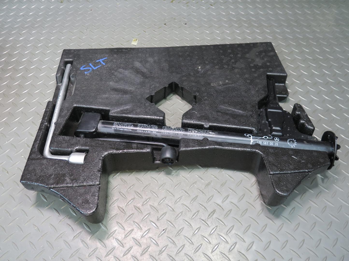03-12 Mercedes R230 Emergency Spare Tire Lift Jack & Wrench W/ Foam Set OEM