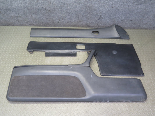 83-84 BMW E24 633CSI Left Door Interior Trim Panel Cover Set Black OEM