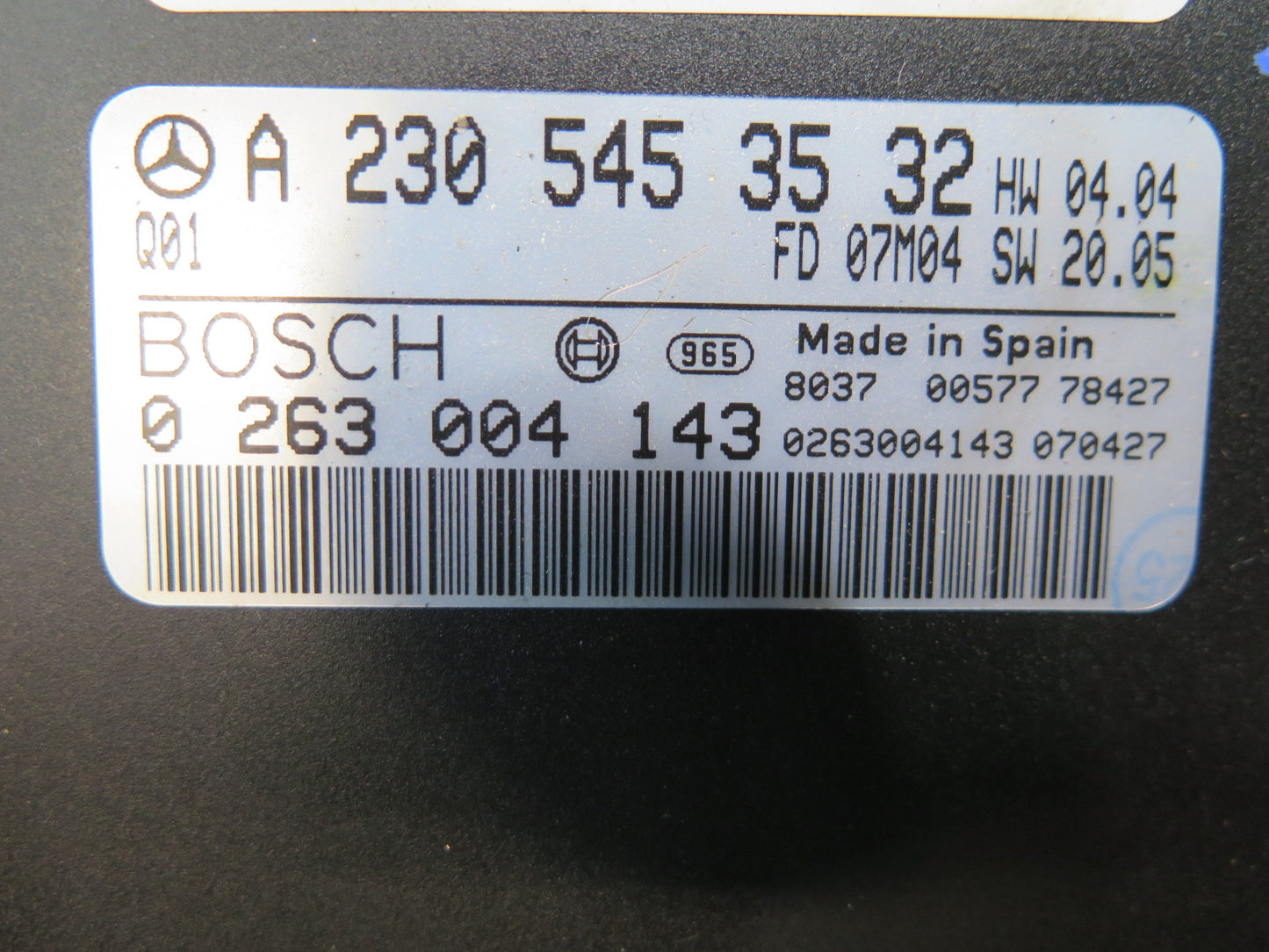 07-08 Mercedes R230 Sl-class Parktronic Park Assist Control Module Unit OEM