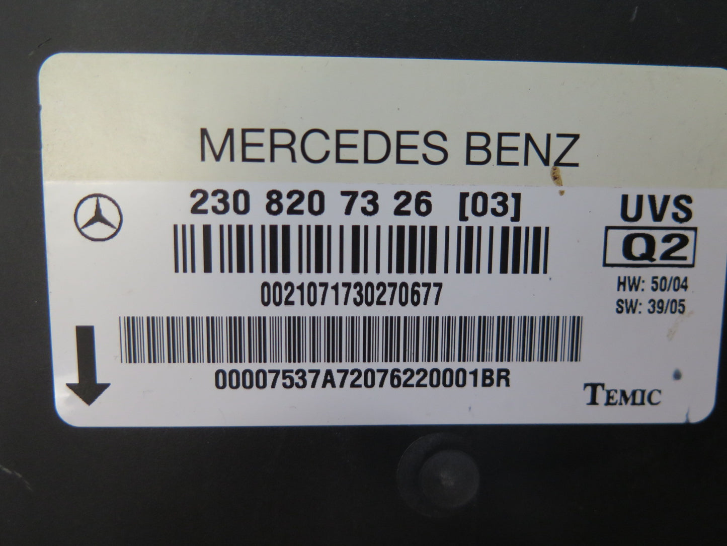 07-08 Mercedes R230 Sl-class  Convertible TOP Roof Control Module Unit OEM