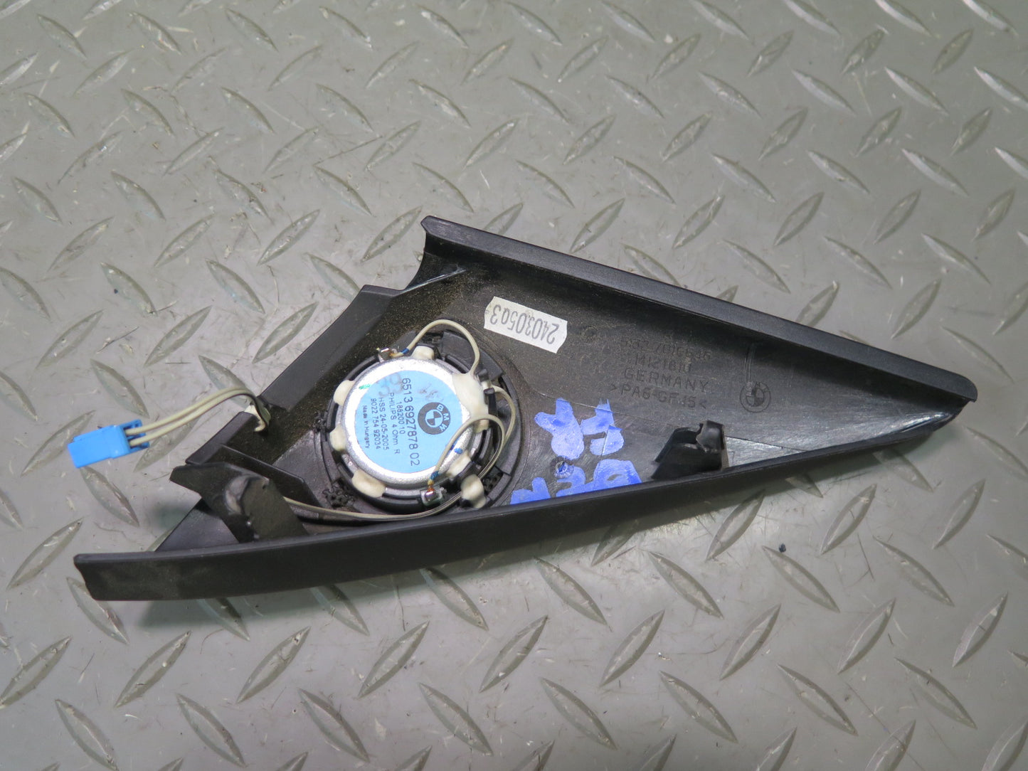 03-08 BMW E85 E86 Z4 Right Door Corner TOP Hi-fi Tweeter Speaker w Trim OEM