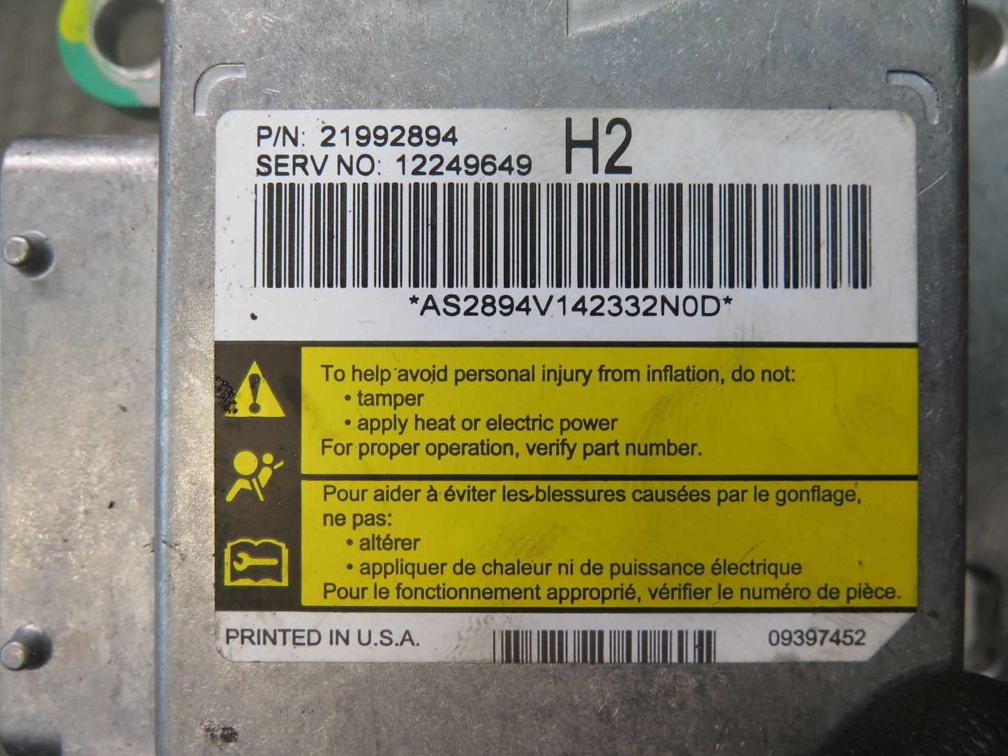 2005 HUMMER H2 SRS AIRBAG CONTROL MODULE UNIT W SENSORS SET OEM