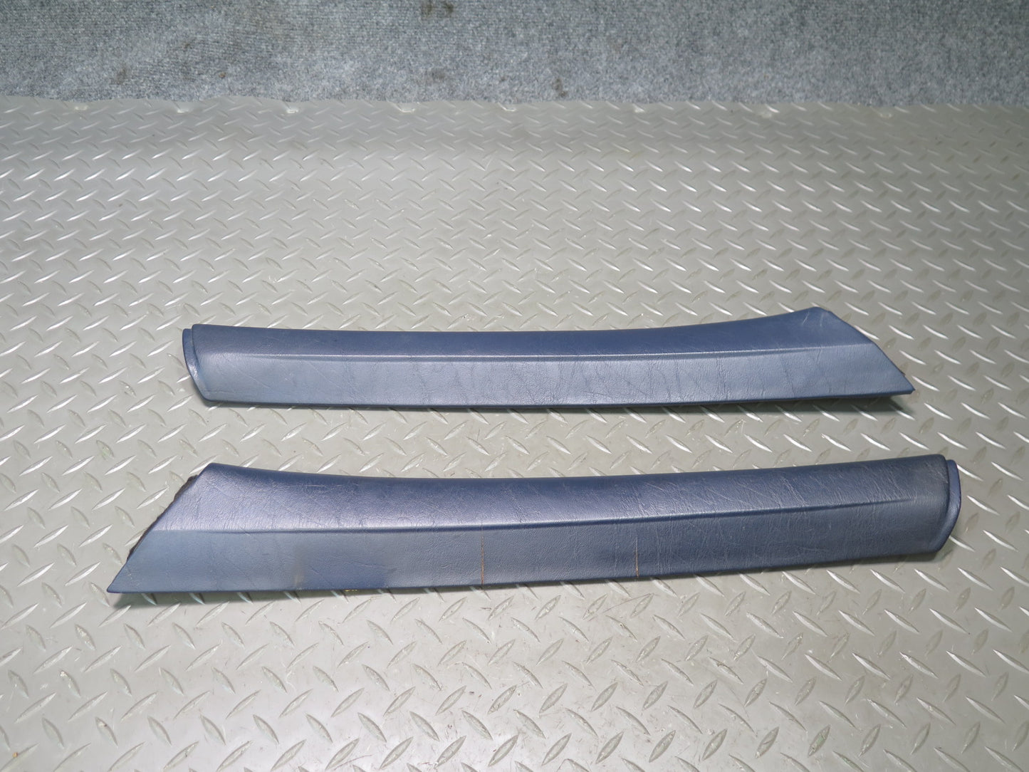 82-85 Mercedes W123 240D Left & Right Interior A Pillar Trim Cover Blue Set OEM