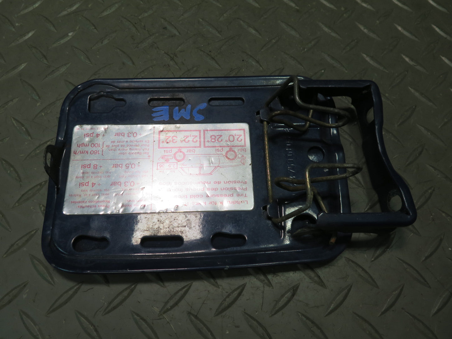 74-85 Mercedes W123 Fuel Tank Filler Door Lid Cover Blue OEM