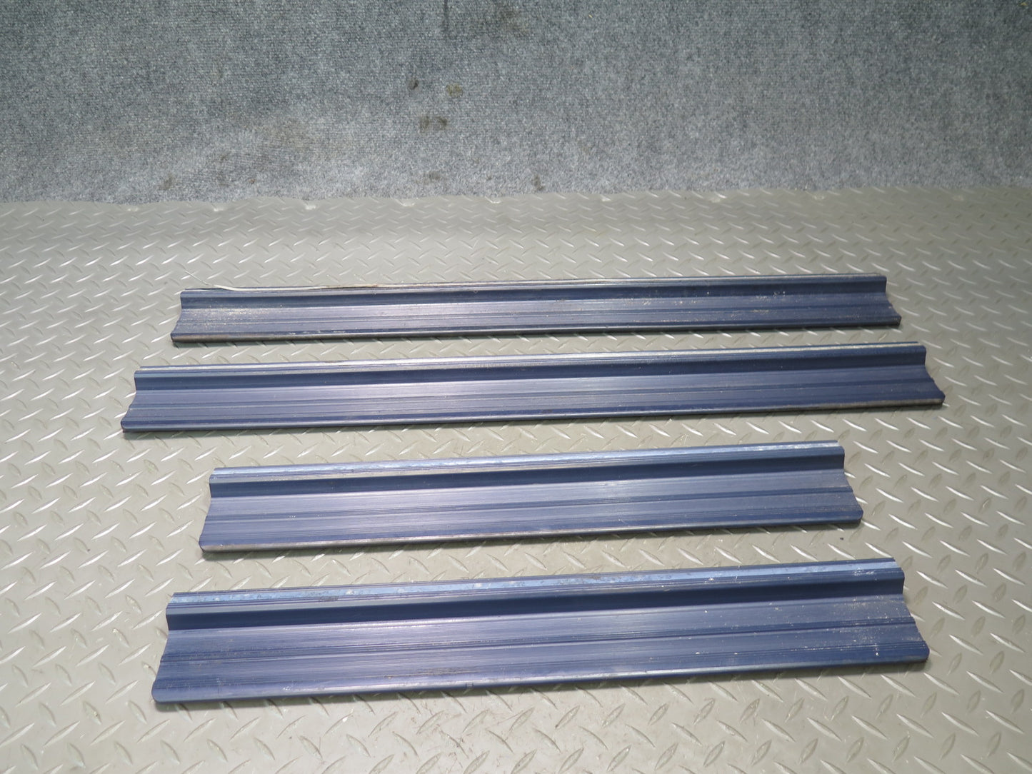 82-85 Mercedes W123 Set of 4 Front & Rear Door Scuff Sill Plate Trim Panel OEM