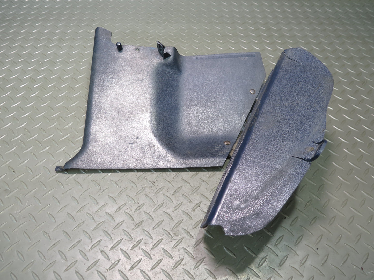 81-85 Mercedes W123 Set of 2 Front Left Lower Kick Foot Trim Cover Panel OEM
