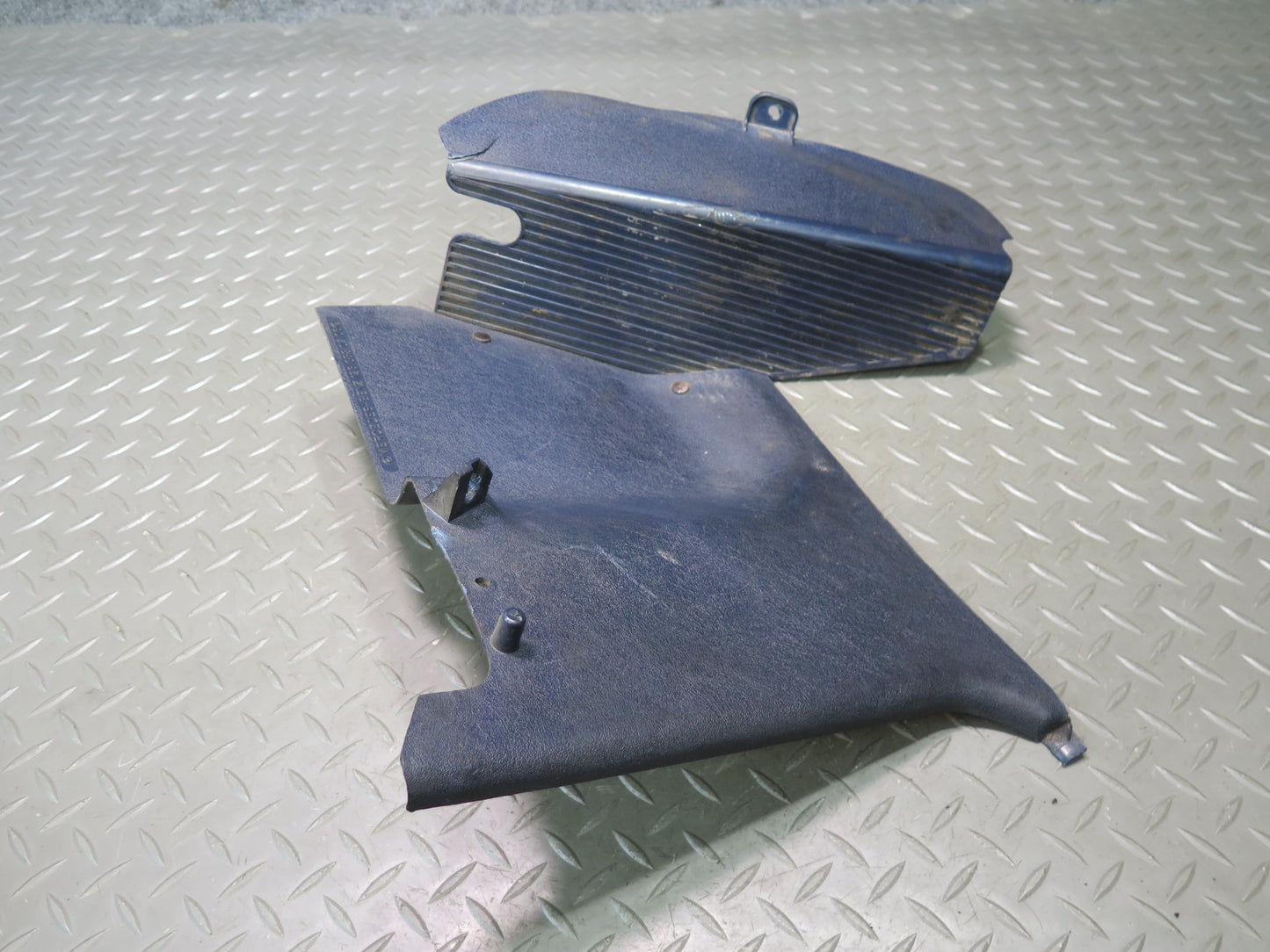 81-85 Mercedes W123 Set of 2 Front Left Lower Kick Foot Trim Cover Panel OEM