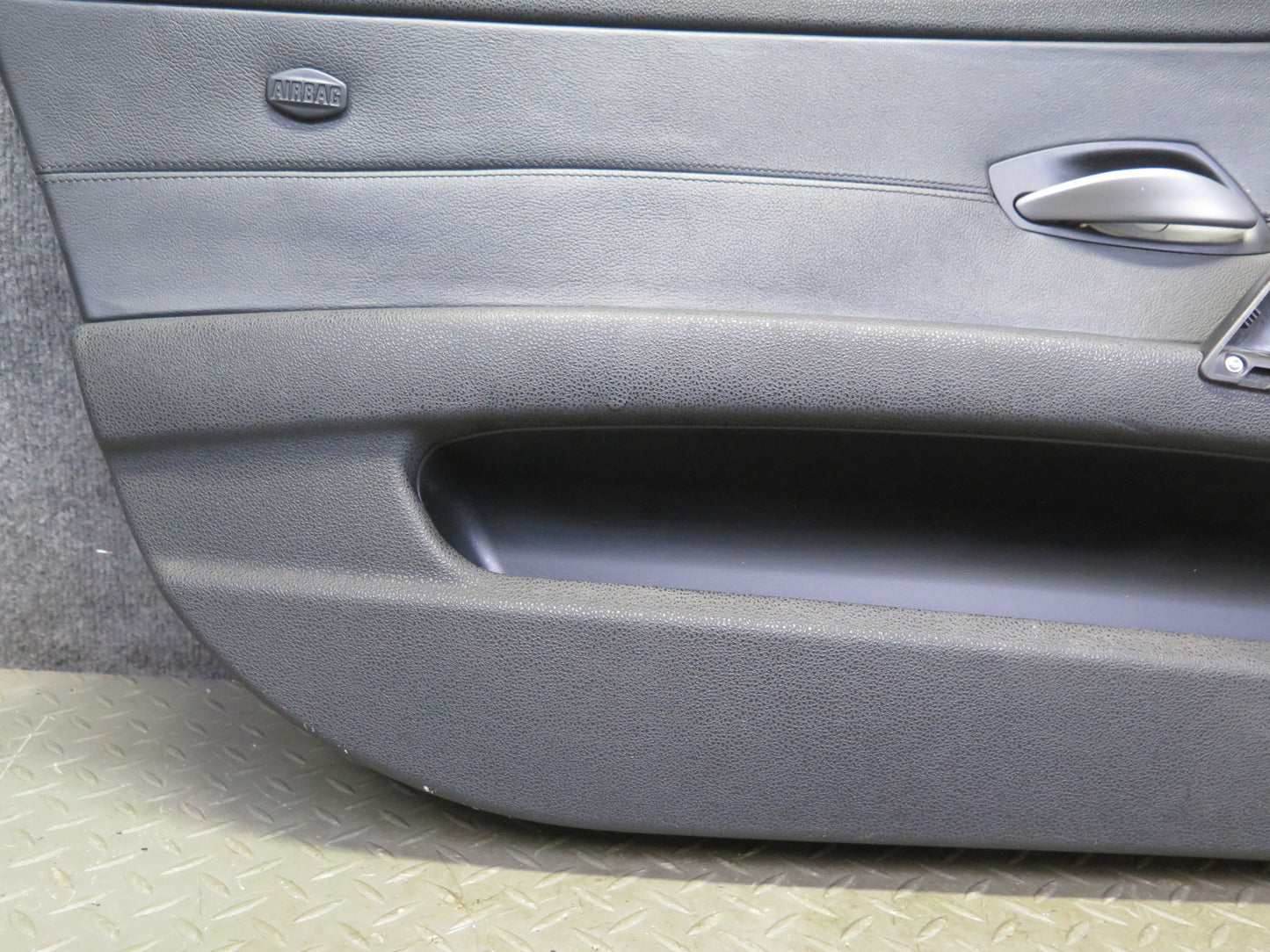 06-08 BMW E85 Z4 Front Left Interior Door Panel w Window Mirror Switch Black OEM