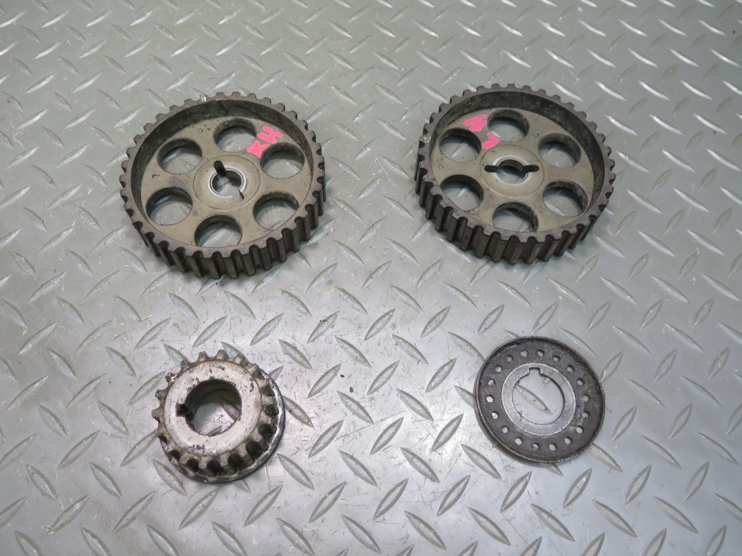 88-89 Toyota MR2 4AGELC NA Set of 4 Engine Crankshaft & Camshaft Timing Gear OEM