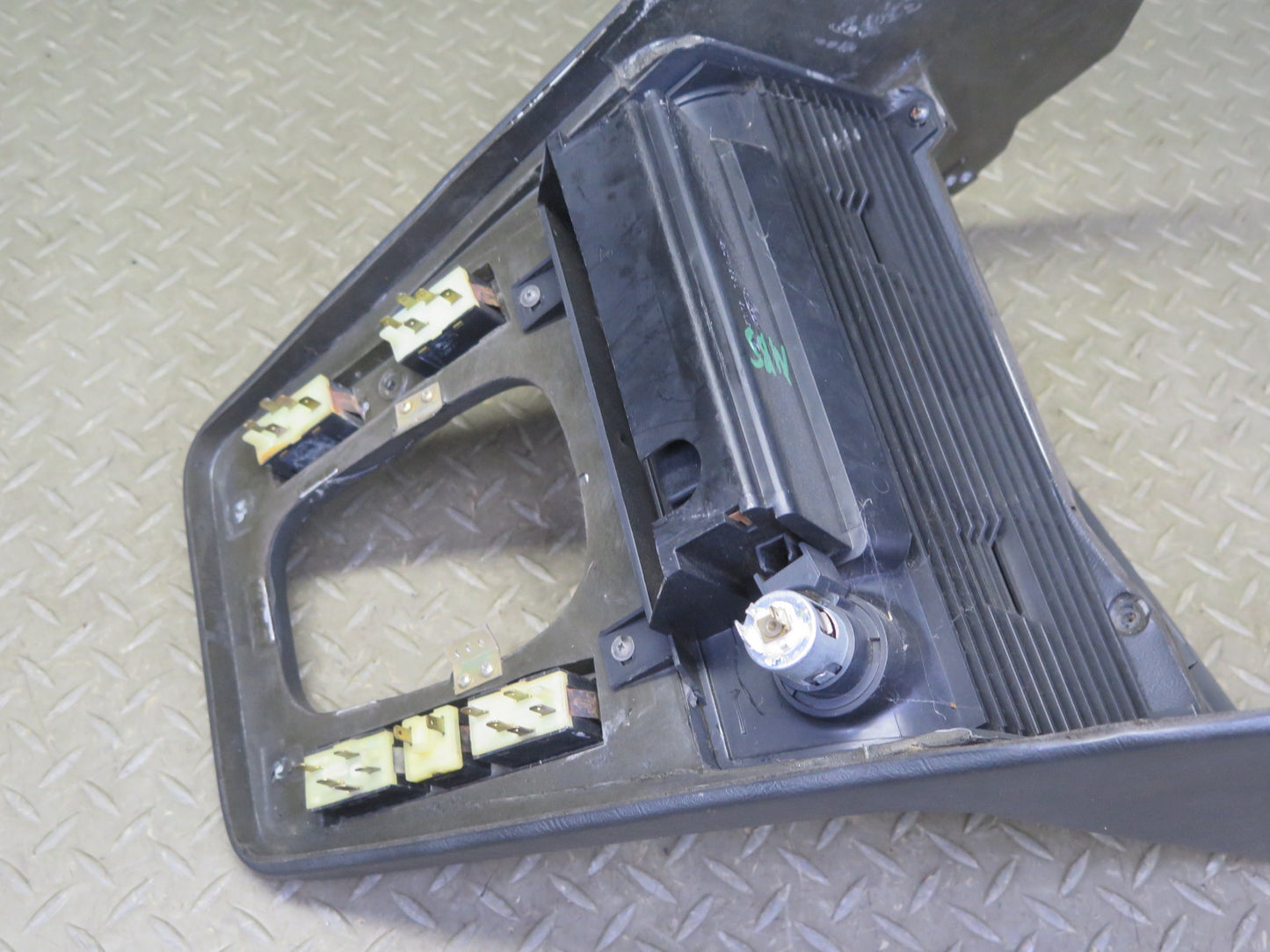 83-87 BMW E24 633CSI Dash Center Console Shifter Trim w Switch Black OEM