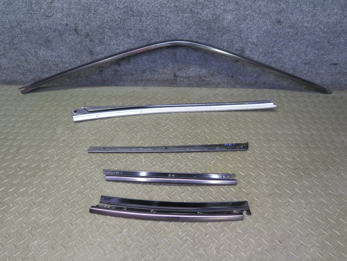 94-02 Mercedes R129 Left Door Window Roof Hard TOP Chrome Trim Molding Set OEM