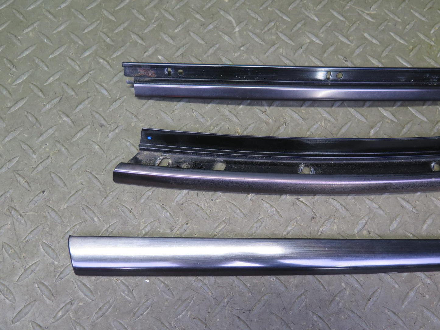 94-02 Mercedes R129 Left Door Window Roof Hard TOP Chrome Trim Molding Set OEM